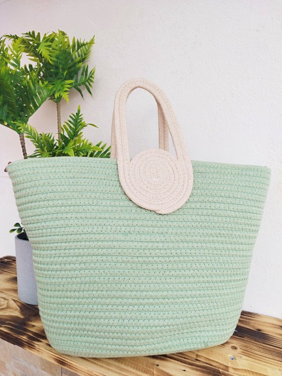 Bolso capazo verde agua