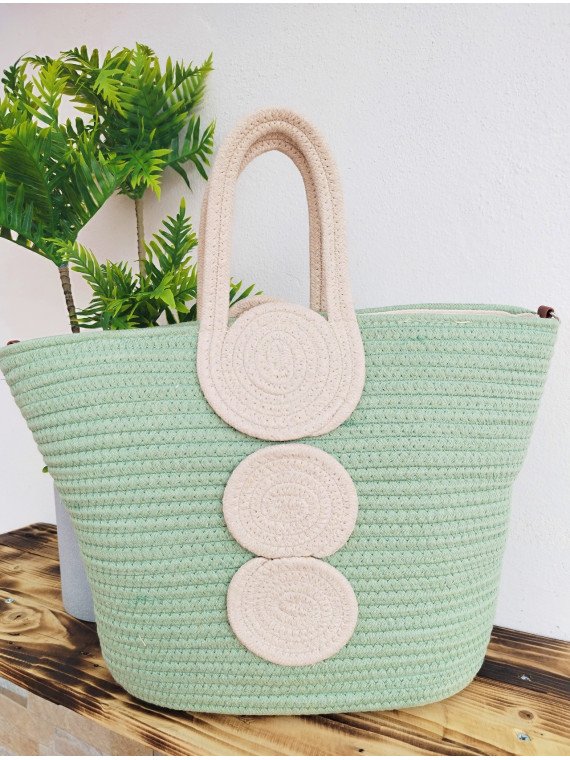 Bolso capazo verde agua