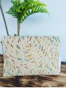 Bolso bandolera rafia beige
