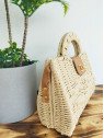 Bolso bandolera rafia beige
