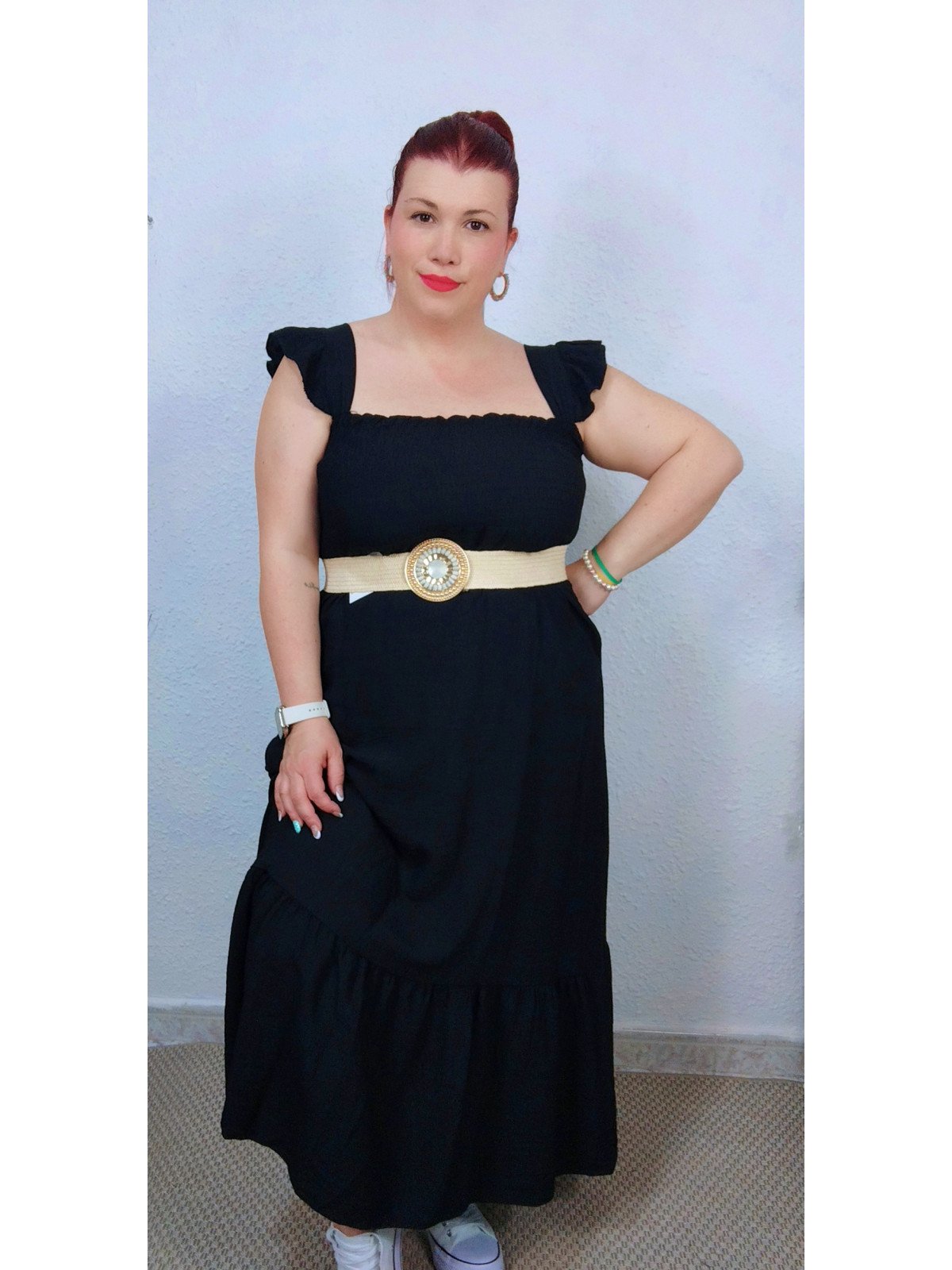 Vestido negro tela