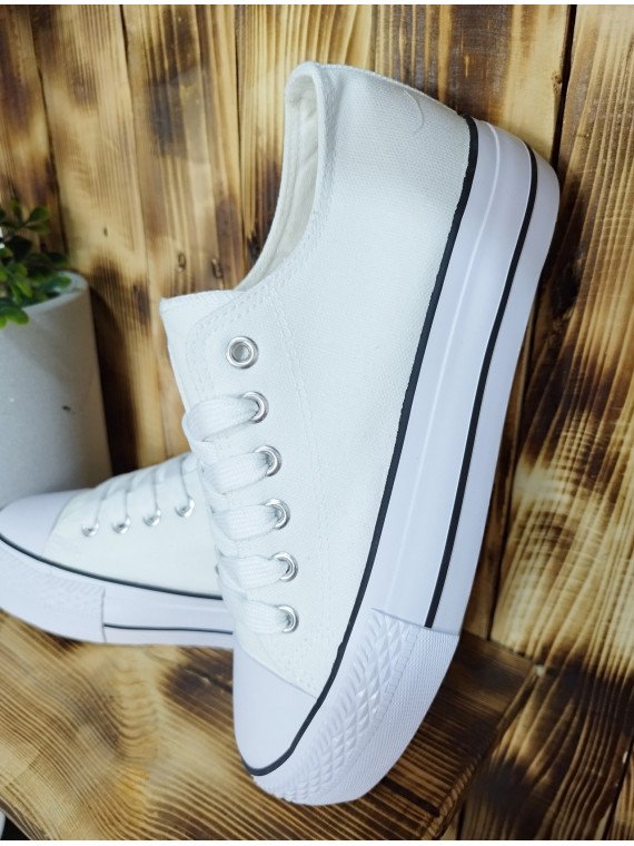 Zapatilla blanca lona doble suela