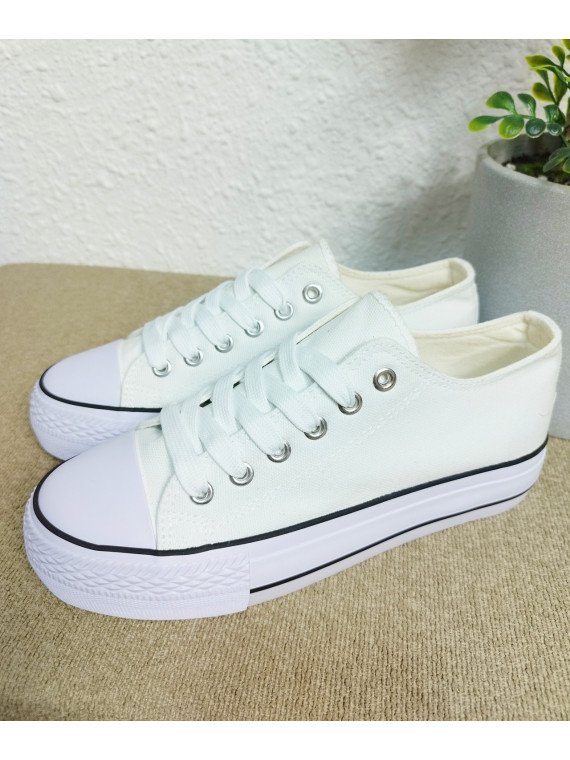 Zapatilla blanca lona doble suela