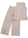 Conjunto pantalón y chaleco rosa