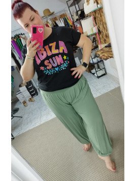 Pantalón Bombacho Verde Militar con Goma