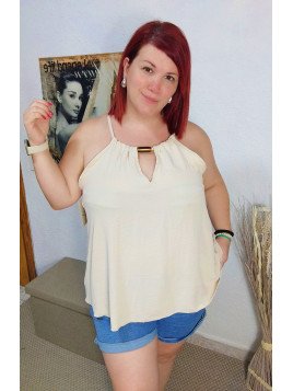 Blusa tirantes beige