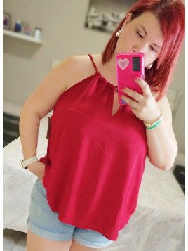 Blusa tirantes granate