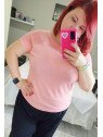 Blusa hilo punto fino salmón