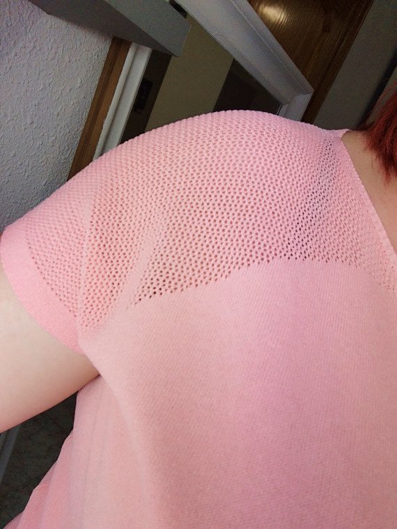 Blusa hilo punto fino salmón