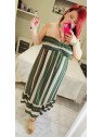 Vestido estampado rayas verde