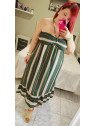 Vestido estampado rayas verde