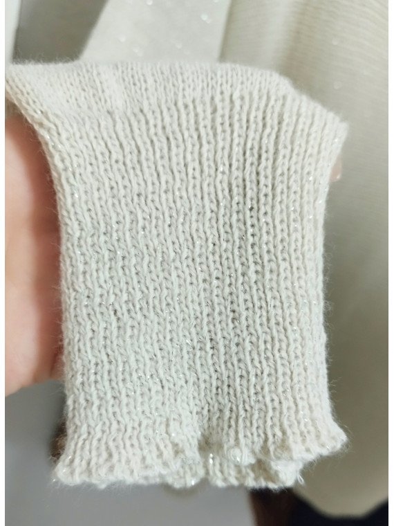 Jersey beige calado