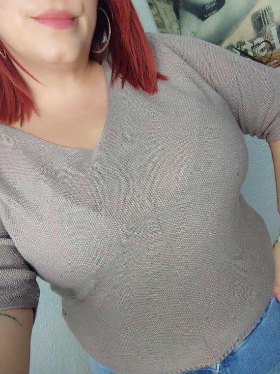 Jersey calado taupe