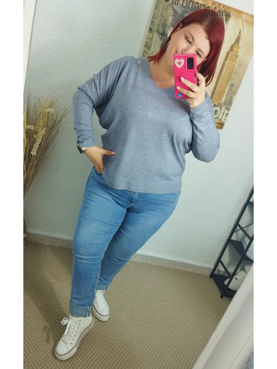 Jersey Azul de Punto Suave