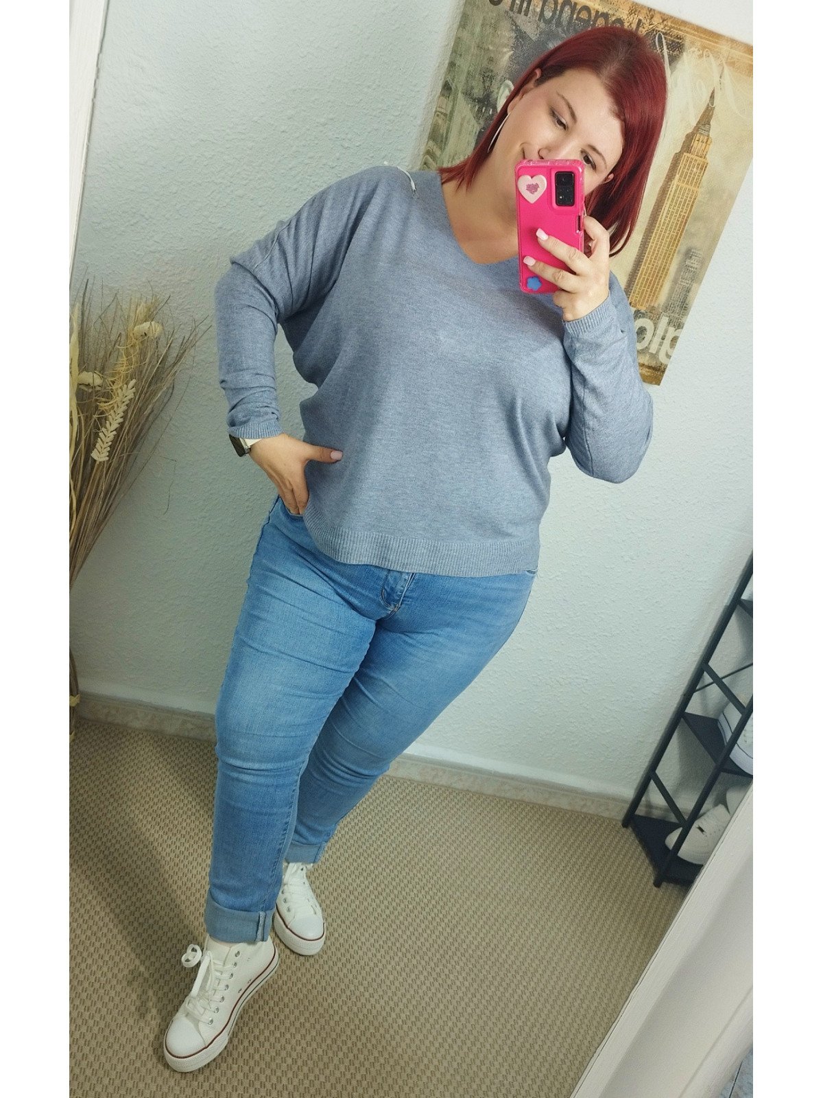 Jersey Azul de Punto Suave