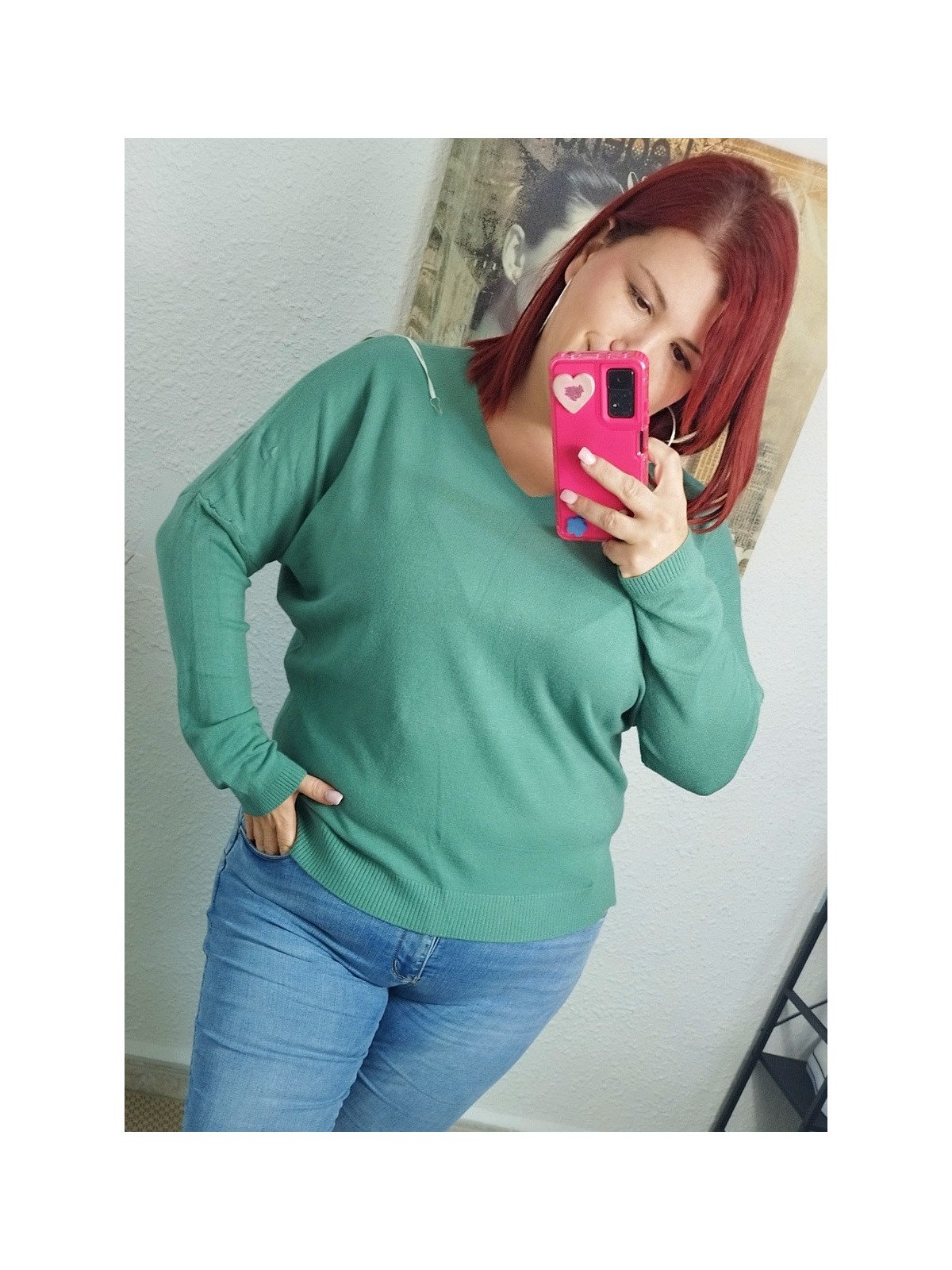 Jersey Verde de Punto Suave