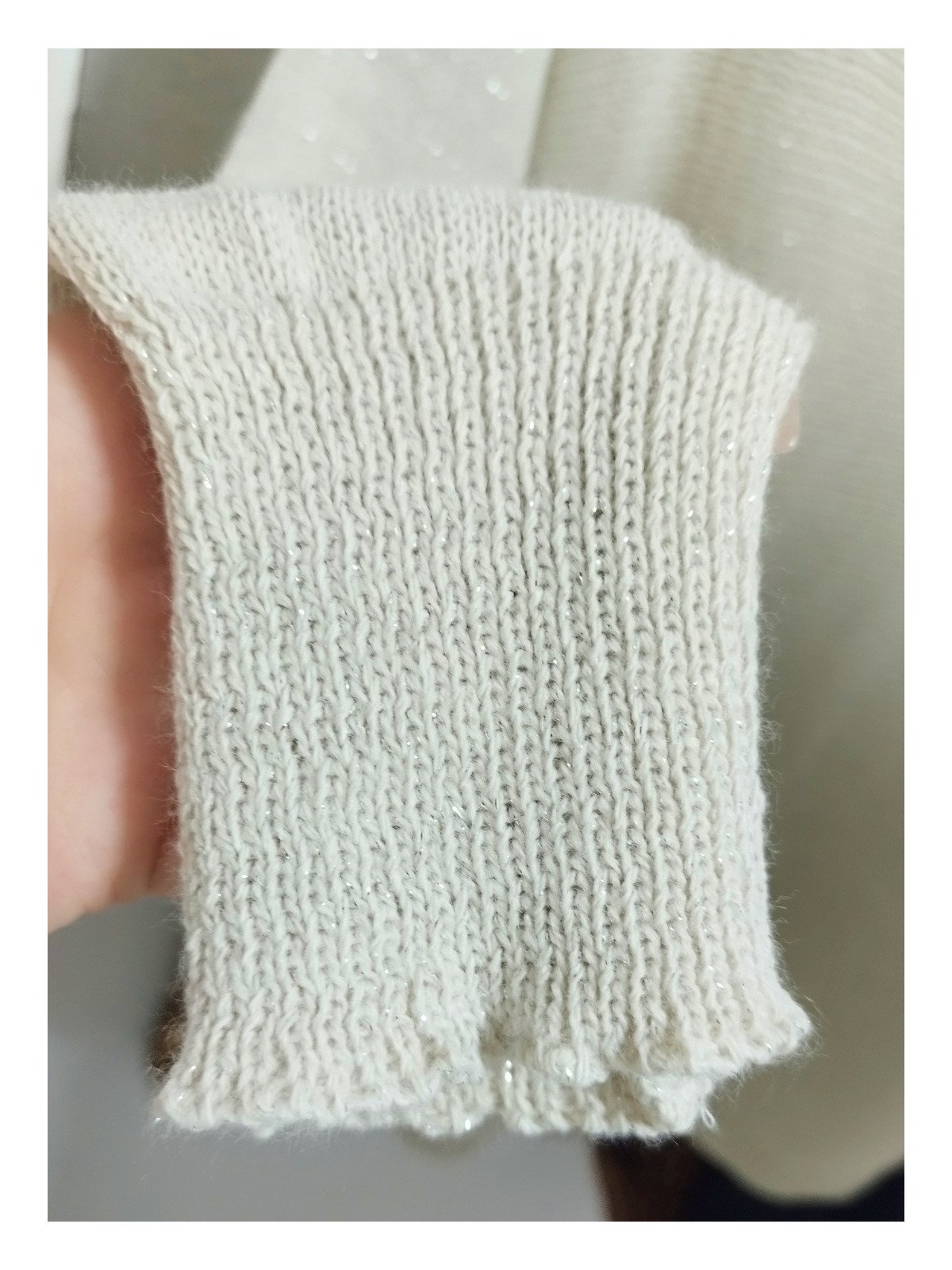 Jersey Calado Beige con Brillo