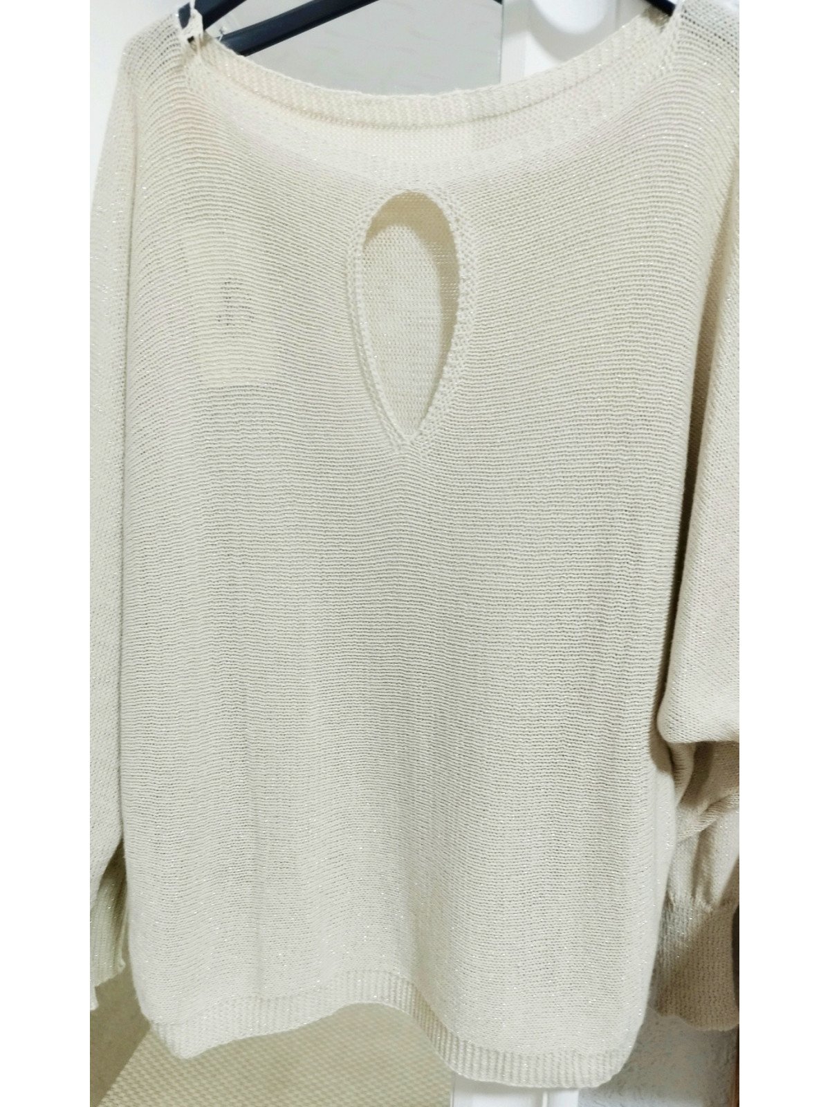 Jersey Calado Beige con Brillo