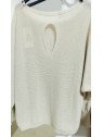 Jersey Calado Beige con Brillo